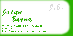 jolan barna business card